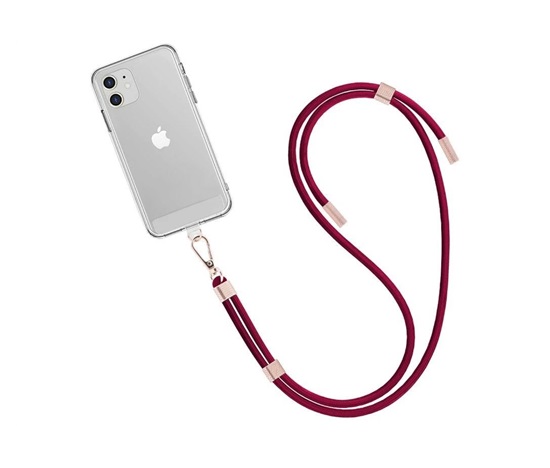 WG - Crossbody lace strap/transparent/burgundy