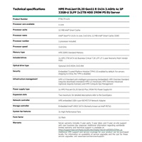 HPE PL DL20g11 6325P (3.5G/4C8T) 1x32G 2x2TB/7.2k SATA VROC 2LFF-HP 4p1Gb 290W Smart Choice