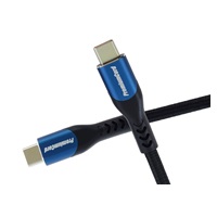 PremiumCord USB-C kabel ( USB 3.2 GEN 2x2, 5A, 100W, 20Gbit/s ) 0,5m, bavlněný oplet