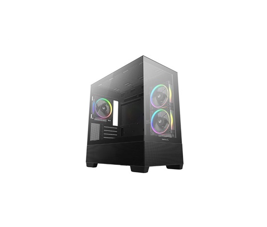 DEEPCOOL Case CG380 3F, mATX, ARGB, Průhledná bočnice, 3x 120mm Fan, černá