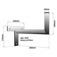 Držák antény na zeď, tvar T, délka 35cm