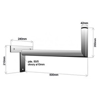 Držák antény na zeď, tvar T, délka 50cm