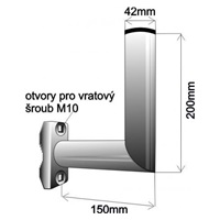 Držák antény na balkón, délka 15cm
