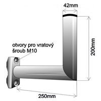 Držák antény na balkón, délka 25cm