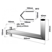 Držák antény na stožár s vinklem, délka 50cm