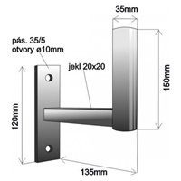Držák antény na zeď pro NanoStation, délka 14cm