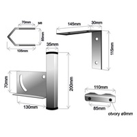 Držák antény na zeď nebo stožár pro NanoStation, délka 13cm