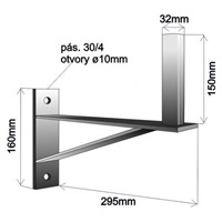 Držák antény na zeď se vzpěrou, délka 29cm