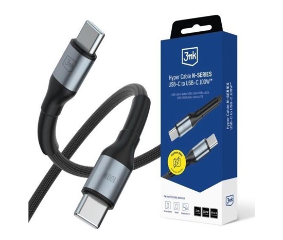 3mk Hyper Cable N-SERIES C to C 1m 20V/5A 100W White / Black
