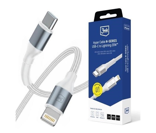 3mk Hyper Cable N-SERIES C to Lightning 1m 9V/2A 20W White