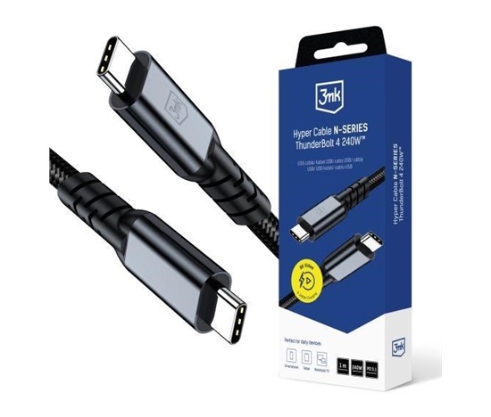 3mk Hyper cable N-SERIES Thunderbolt 4 1m 48V/5A 40Gb/s 240W 8K60Hz PD3.1 černý