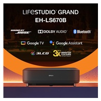 Epson Lifestudio Grand – EH-LS670B Metalická černá, 4K PRO-UHD, 3600lm, HDMI, USB, Google TV, 240Hz