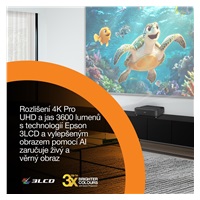 Epson Lifestudio Grand – EH-LS670B Metalická černá, 4K PRO-UHD, 3600lm, HDMI, USB, Google TV, 240Hz