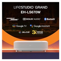 Epson Lifestudio Grand – EH-LS670W diamantová bílá, 4K PRO-UHD, 3600lm, HDMI, USB, Google TV, 240Hz