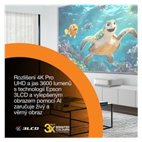 Epson Lifestudio Grand – EH-LS670W diamantová bílá, 4K PRO-UHD, 3600lm, HDMI, USB, Google TV, 240Hz