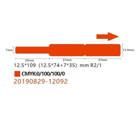 Niimbot štítky na kabely RXL 12,5x109mm 60ks Red pro D11 a D110