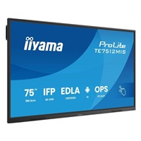 Iiyama ProLite TE7512MIS, 24/7, 190.5 cm (75''), PureTouch-IR, 4K, USB, USB-C, Ethernet, Wi-Fi, kit (USB), black