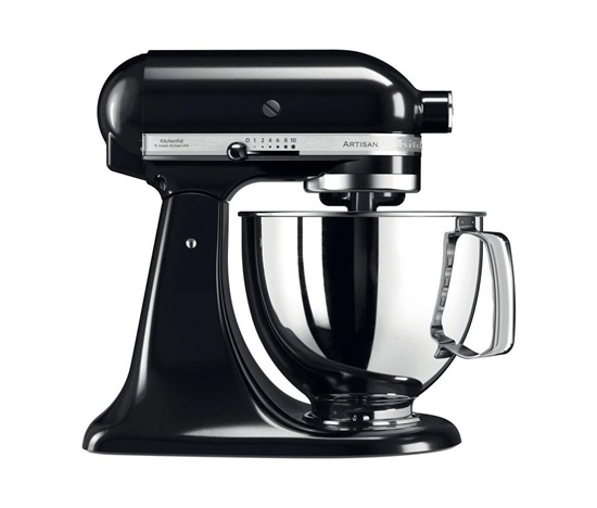 KitchenAid Artisan 5KSM125EOB Kuchyňský robot - 10 rychlostí, planetární systém, celokovová konstrukce, lesklá černá