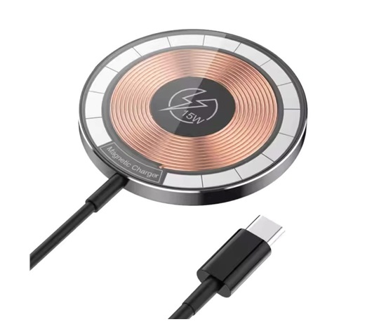 1stCOOL bezdrátová přenosná QI nabíječka 15W, MagSafe, USB-C, černá