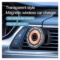 1stCOOL bezdrátová QI nabíječka 15W, do auta, MagSafe, USB-C, černá