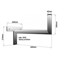 Držák antény na zeď, tvar T, délka 40cm