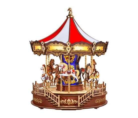 RoboTime 3D dřevěná skládačka hrací skříňky Klasický kolotoč