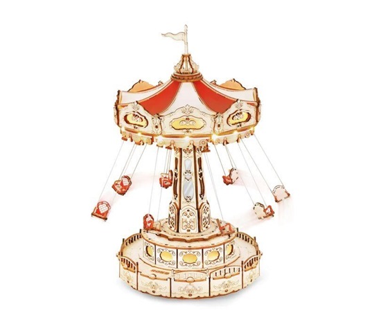 RoboTime 3D skládačka hrací skříňky Řetízkový kolotoč barevný