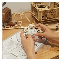 RoboTime 3D dřevěné mechanické puzzle Gramofon (elektrický pohon)