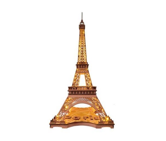 RoboTime 3D Dřevěné puzzle Rolife Noc Eiffelovy věže svítící