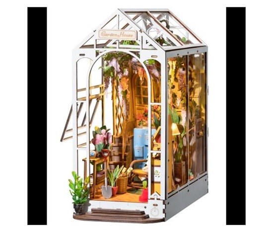 RoboTime 3D skládačka Zarážka na knihy Garden House (dřevěná)