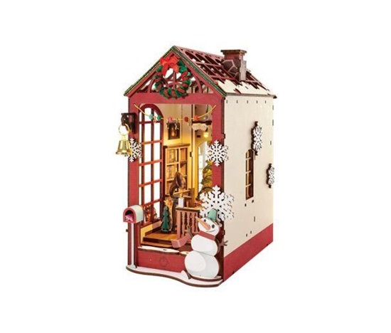 RoboTime 3D skládačka Zarážka na knihy Vánoční interiér