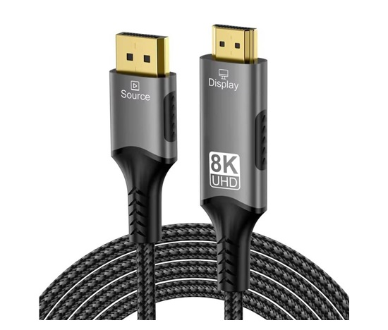 PremiumCord DisplayPort 1.4 na HDMI2.1  kabel pro rozlišení 8K@60Hz,4K@144Hz, 2m
