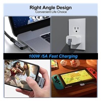 PremiumCord USB-C 2x zahnutý kabel ( USB 3.2 GEN 2x2, 5A, 100W, 20Gbit/s ) bavlněný oplet, délka: 3m