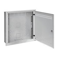 Solarix rozvaděč LC-18 do zdi s lištami 2U, 4U a 11U, 550x550 šedá RAL7035 s rámečkem k zazdění