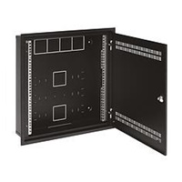 Solarix rozvaděč LC-18 do zdi s lištami 2U, 4U a 11U, 550x550 černá RAL9005 s rámečkem k zazdění