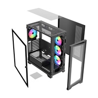BAZAR - VeinX case GL29AL-BK, ATX, Průhledná bočnice, 4x 120mm ARGB Fan, ARGB Hub, Černá - Rozbaleno (Komplet)