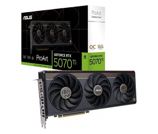 ASUS VGA NVIDIA GeForce ProArt RTX 5070 Ti OC 16GB GDDR7, RTX 5070 Ti OC, 16GB GDDR6X, 2xDP, 1xHDMI, 1x USB-C