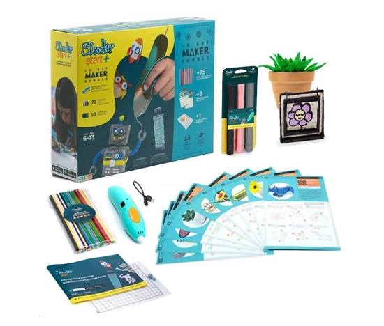 BAZAR - 3Doodler 3D Pero Start+ Bundle + 147 náplní, 12 šablon, 9 karet aktivit, podložka - Poškozený obal (Komplet)