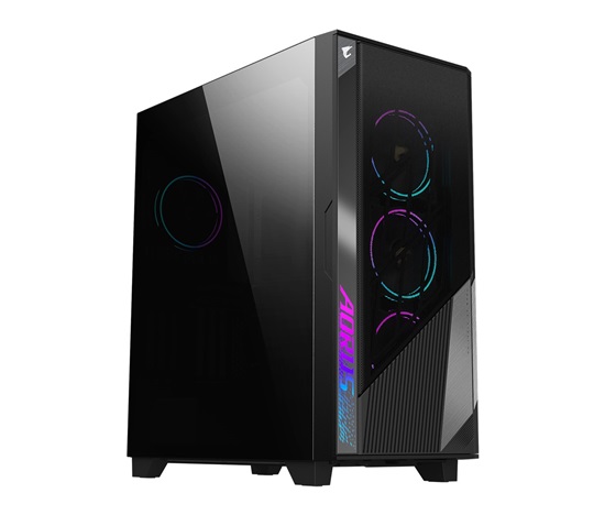 BAZAR - GIGABYTE case AORUS C500 GLASS, bez zdroje, průhledná bočnice, Mid Tower, černá - Poškozený obal (Komplet)