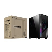 BAZAR - GIGABYTE case AORUS C500 GLASS, bez zdroje, průhledná bočnice, Mid Tower, černá - Poškozený obal (Komplet)