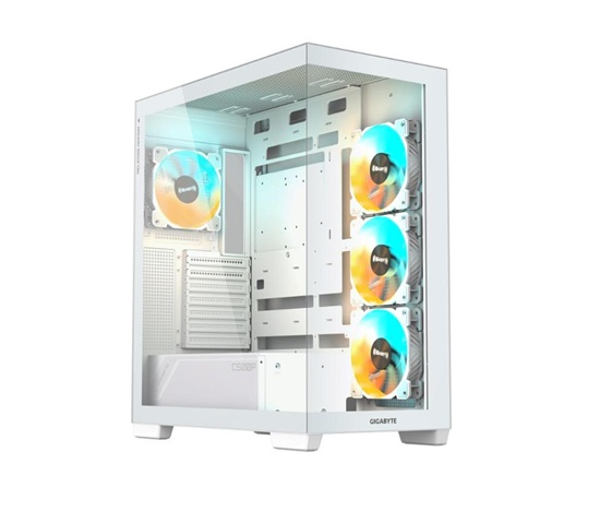 BAZAR - GIGABYTE case GB-C500PI ST, Mid tower, 1xUSB-C 3.2, 2xUSB 3.0, 4x 120mm ARGB Fan, bílá - Po opravě (Komplet)
