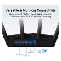 ASUS Router RT-BE58U V2, IPv6, WiFi 7, 1 GB RAM, 1x USB 3.2 Gen, 3600 Mb/s