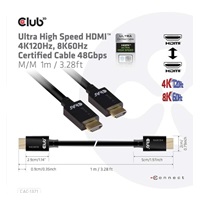 BAZAR - Club3D Kabel Ultra Rychlý HDMI™ Certifikovaný 4K 8K60Hz 48Gbps (M/M), 1m, 30 AWG - Poškozený obal (Komplet)
