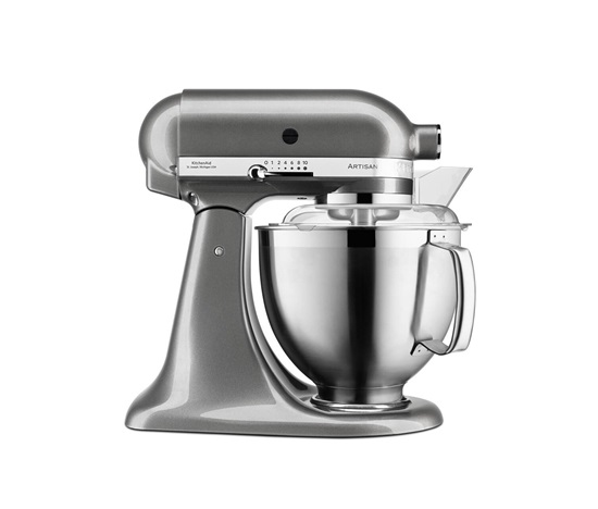 KitchenAid Artisan 5KSM185PSEMS Kuchyňský robot - 10 rychlostí, planetární systém, celokovová konstrukce, stříbřitě šedá