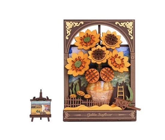 RoboTime 3D dřevěná skládačka Zlaté slunečnice