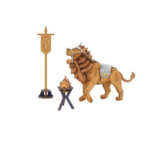 RoboTime 3D Dřevěné puzzle Bojovný lev - Warior Lion