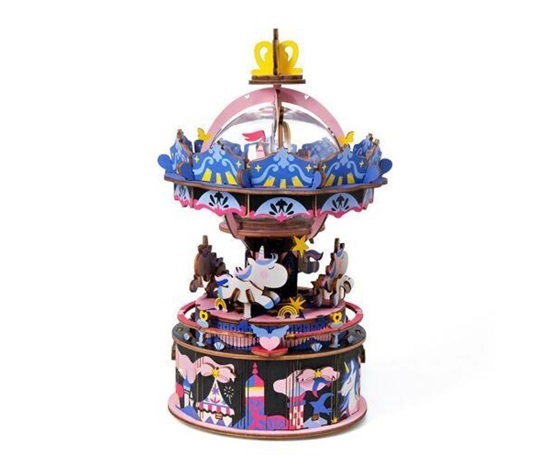 RoboTime 3D skládačka hrací skříňky Veselý kolotoč