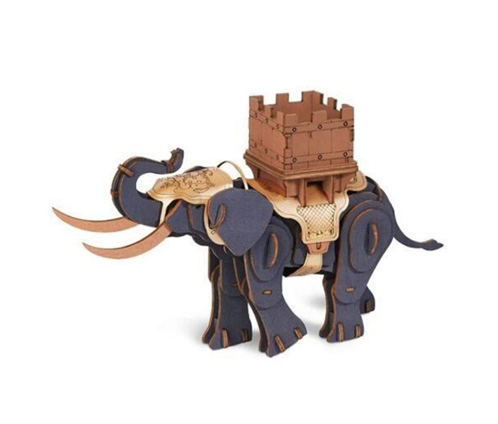 RoboTime Dřevěná skládačka Bojovný slon