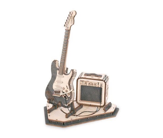RoboTime dřevěné 3D puzzle Elektrická kytara