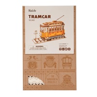 RoboTime dřevěné 3D puzzle Historická tramvaj